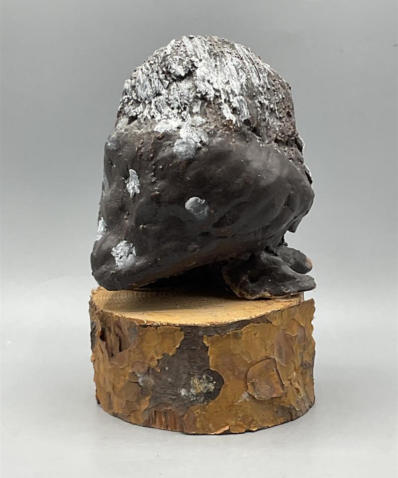 Pöllöveistos puualustalla, Marja Hernesniemi