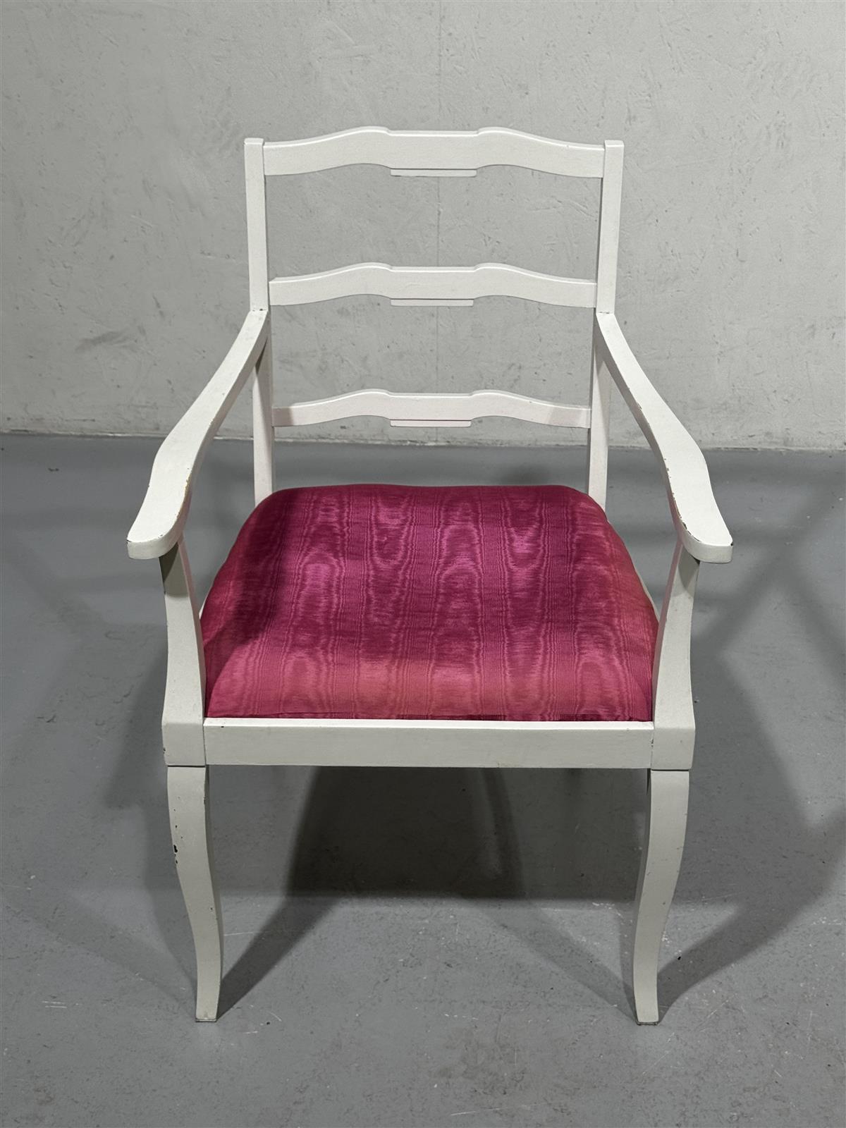 Vintage nojatuoli puu valkoinen