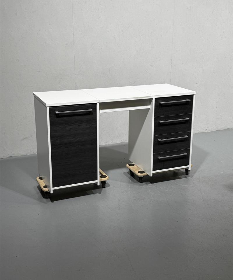 Moderni työpöytä 130x50 peilillä antrasiitti