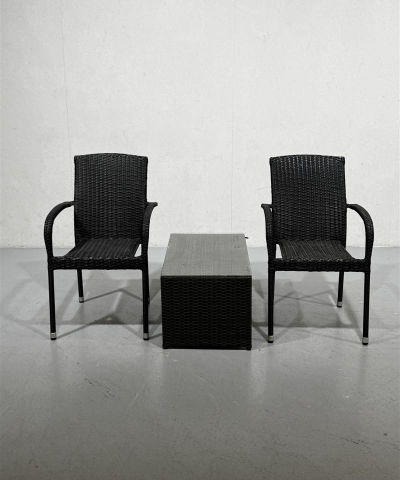 Polyrottinkinen puutarhakalustesetti (3 kpl)