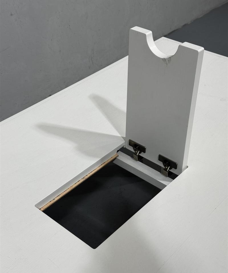 Ruokapöytä 150x100 valkoinen luukulla