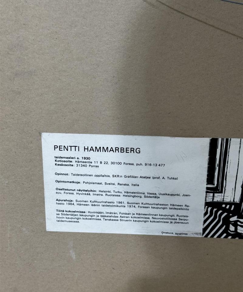 Taulu Hämärtyy piirros Pentti Hammarberg