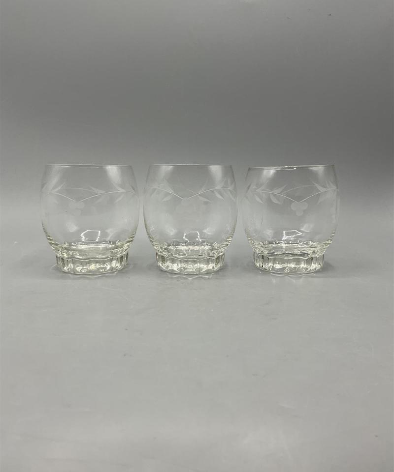 Riihimäen lasi koristehiottu juomalasi 3kpl
