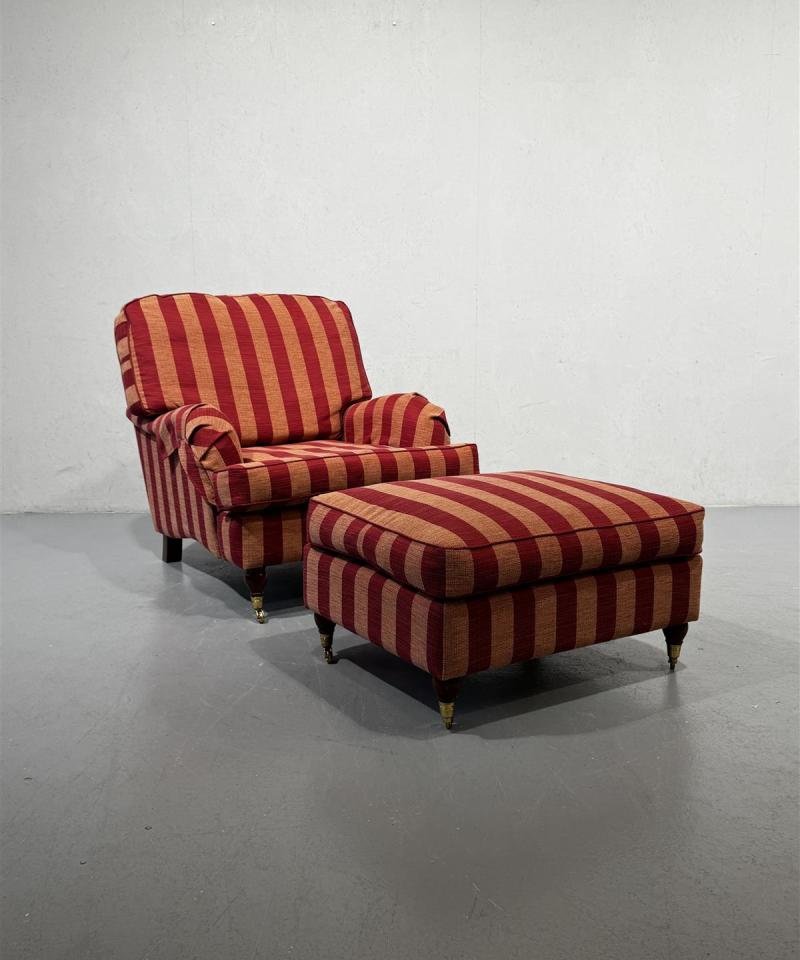 Boknäs Howard nojatuoli ja rahi, punaraita