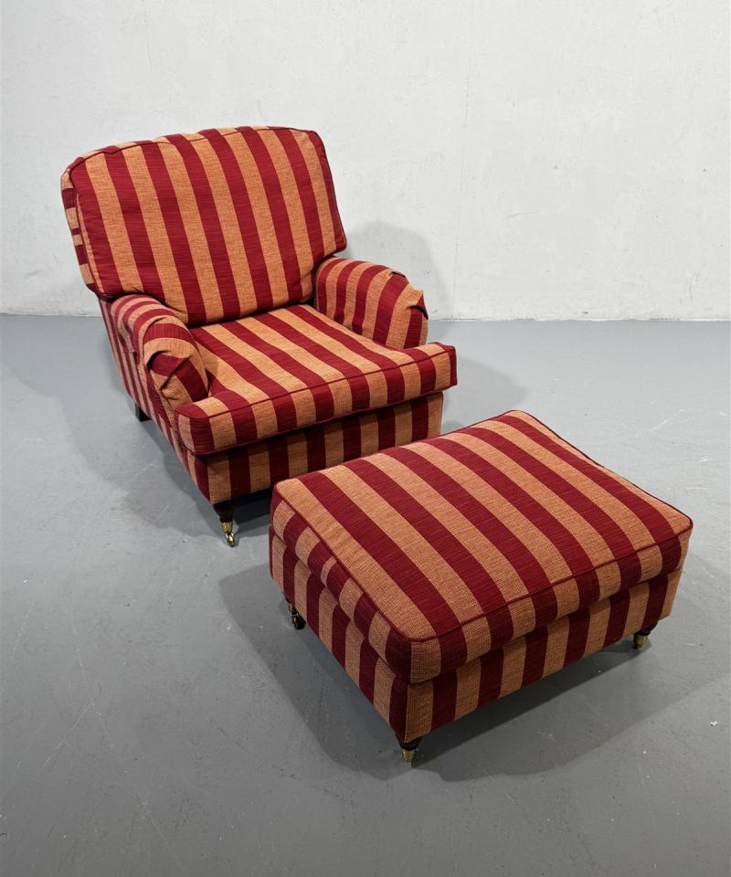 Boknäs Howard nojatuoli ja rahi, punaraita