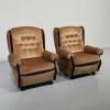 Vintage nojatuolit, ruskeat (2 kpl)