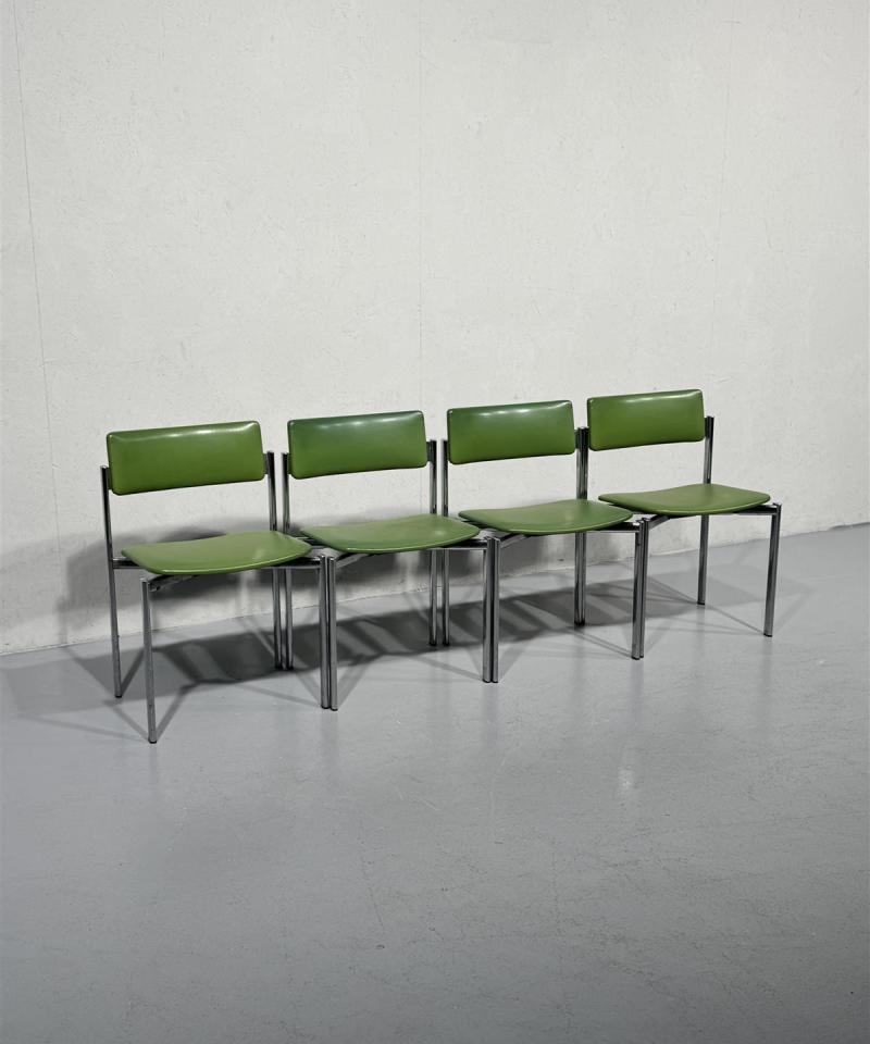 Merva "Kiki" metallituolit, vihreät (4 kpl) Ilmari Tapiovaara