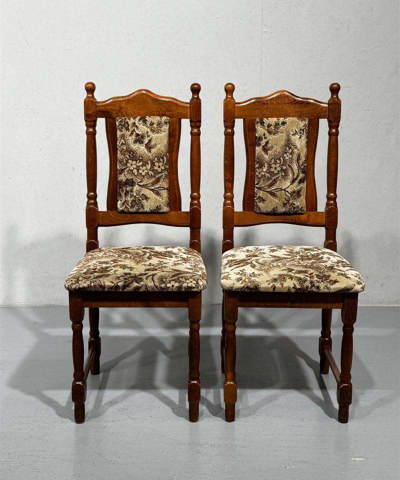 Vintage rustiikki tuolit, ruskeat (2 kpl)