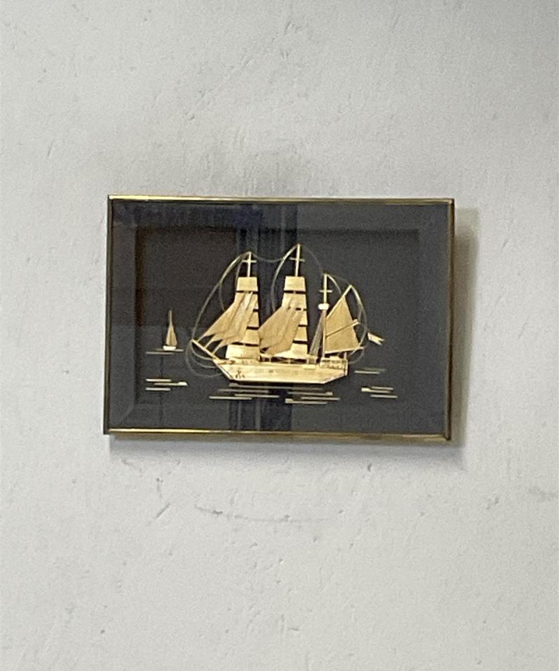 Vintage koristeellinen olkipaneelilaiva