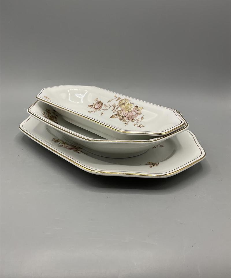 Arabia tarjoiluastiat kukkakuvio 3-osaa