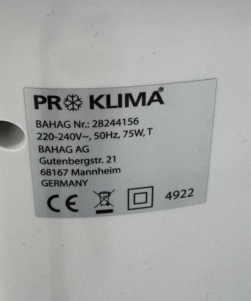 Pro Klima ilmastointilaite, valkoinen