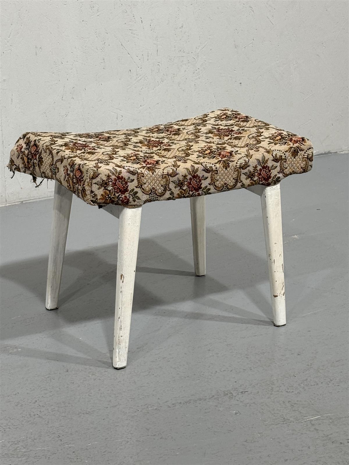 Vintage 60-luku jakkara kangasverhoilu