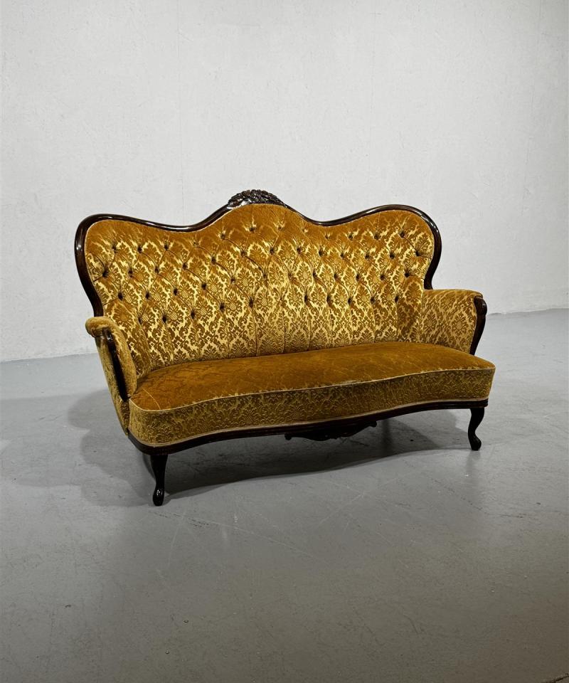Vintage rokokoo sohva, kulta
