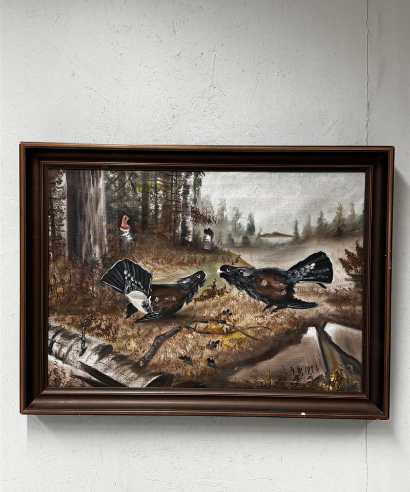 Taulukopio taistelevat metsot öljyvärimaalaus