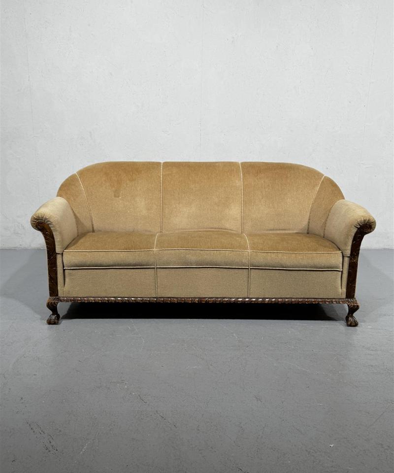 Vintage chippendale sohva, ruskea