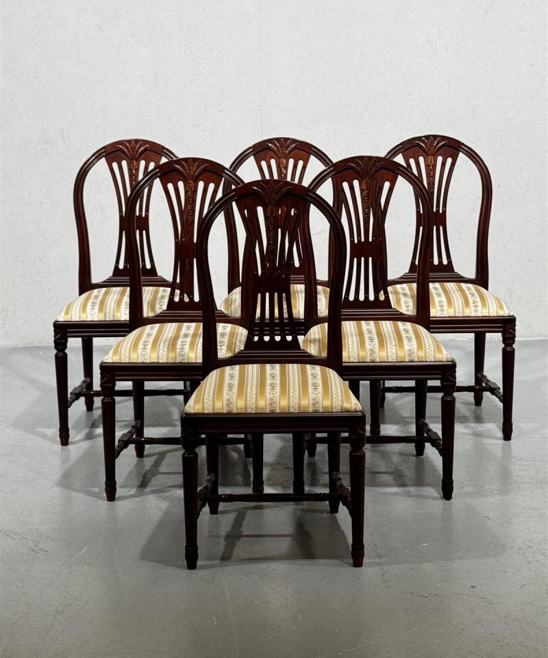 Vintage tähkäempire tuolit, ruskeat (6 kpl)