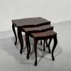 Rokokoo sarjapöydät (3 kpl) ruskea