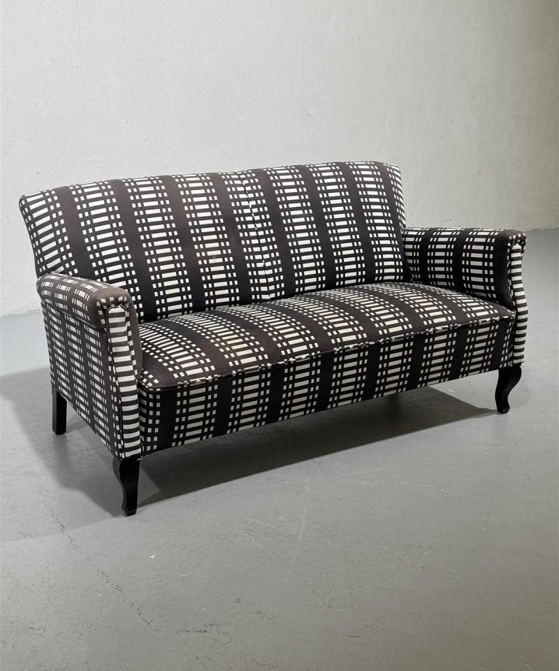 Retro sohva kangas musta-valkoinen