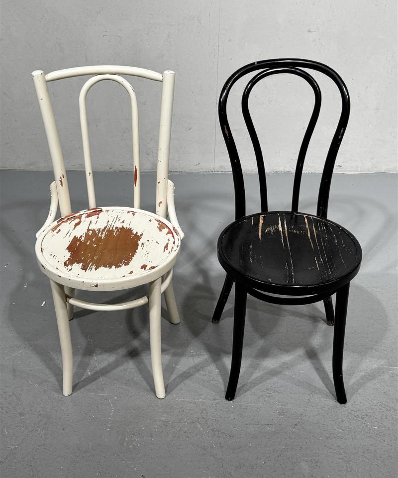 Thonet bistrotuolit musta ja valkoinen (2 kpl)