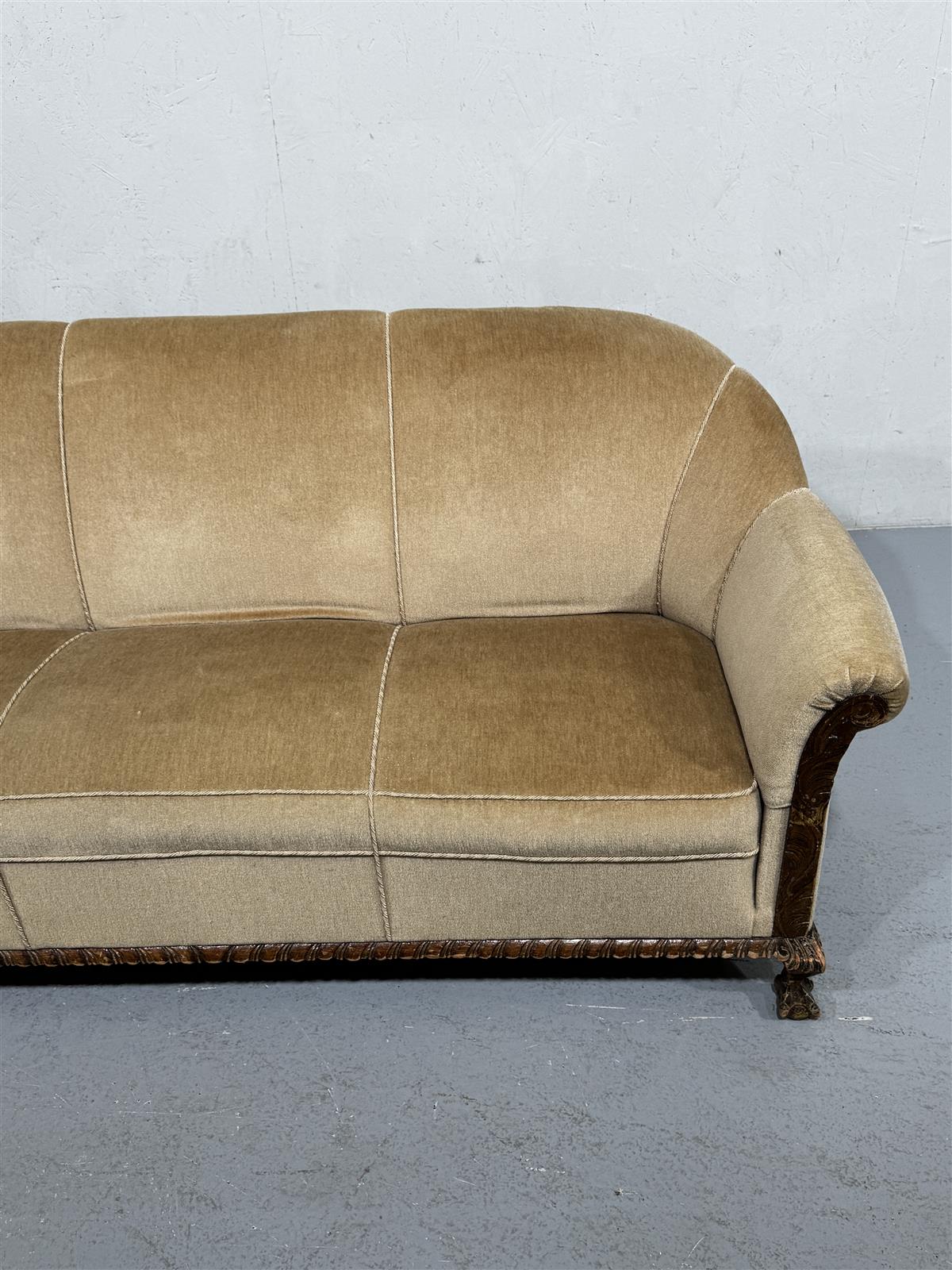 Vintage chippendale sohva, ruskea