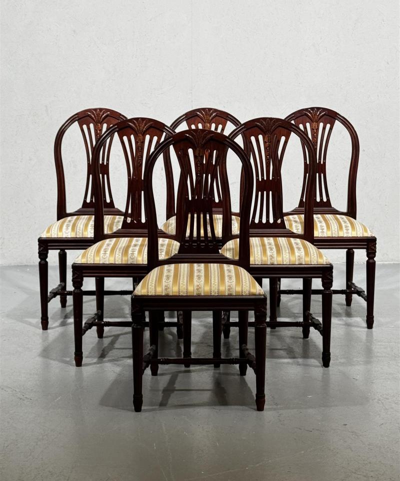 Vintage tähkäempire tuolit, ruskeat (6 kpl)