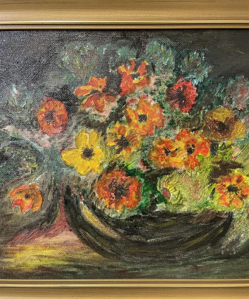 Taulu kukka-asetelma öljyvärimaalaus