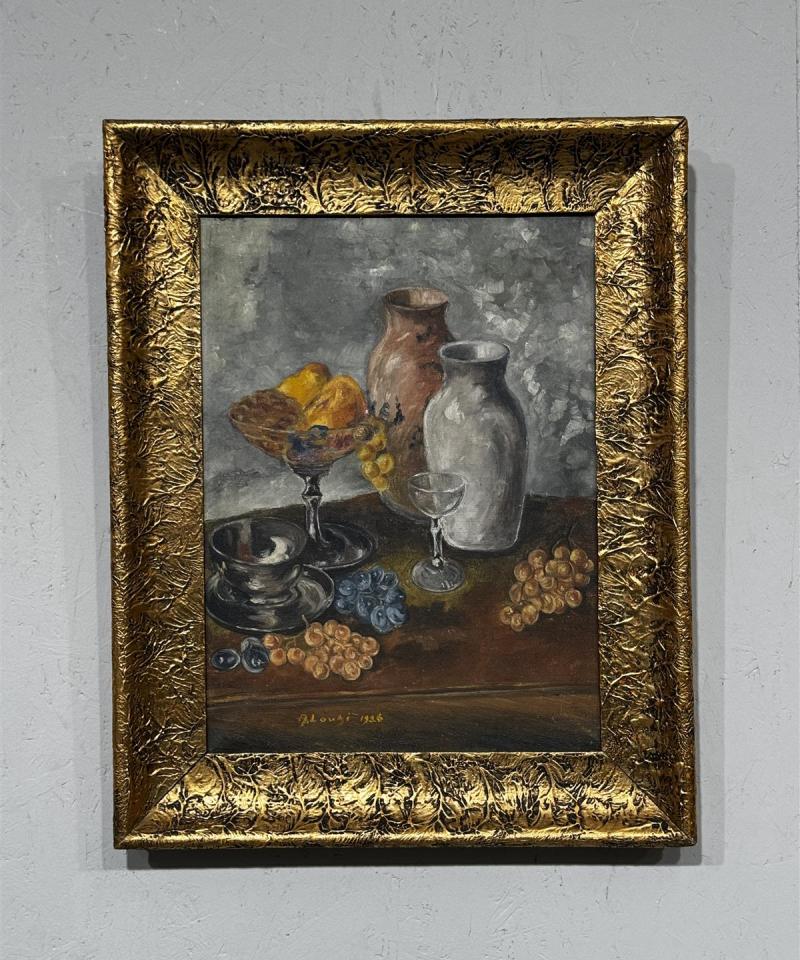 Taulu öljyvärimaalaus asetelma A Louhi 1926