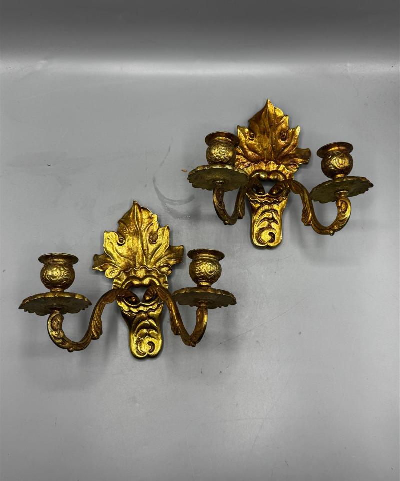 Vintage seinäkruunut, messinki