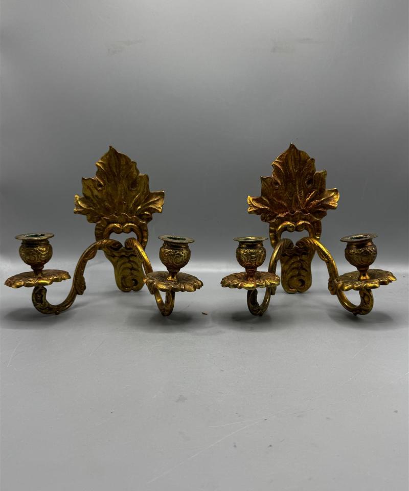 Vintage seinäkruunut, messinki