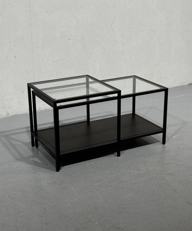 Ikea Vittsjö lasipöytäsarja, musta (2 kpl)