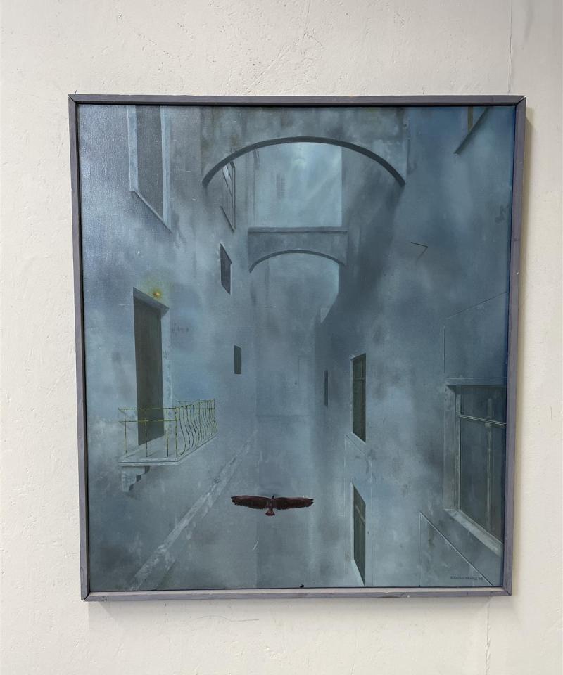 Taulu ”Suurkaupunki” öljyväri, Roman Maciuszkiewicz