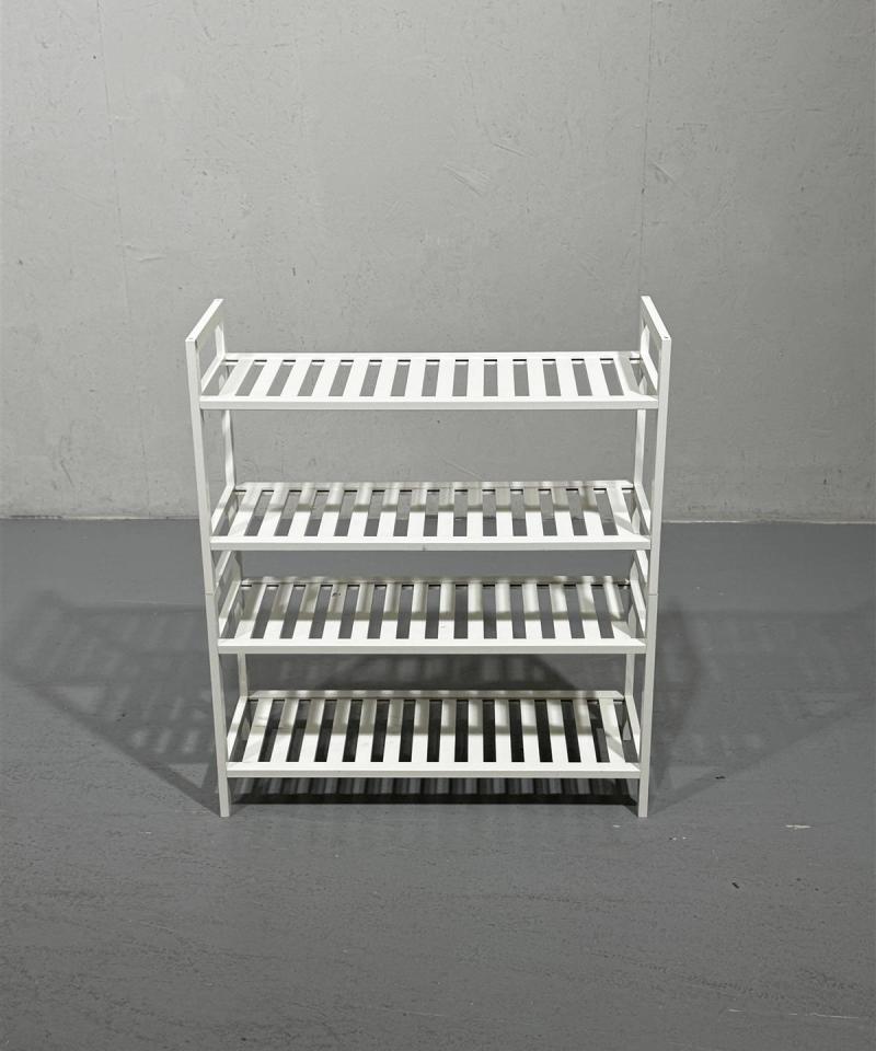 Moderni kenkähyllykkö, valkoinen (2 osaa)