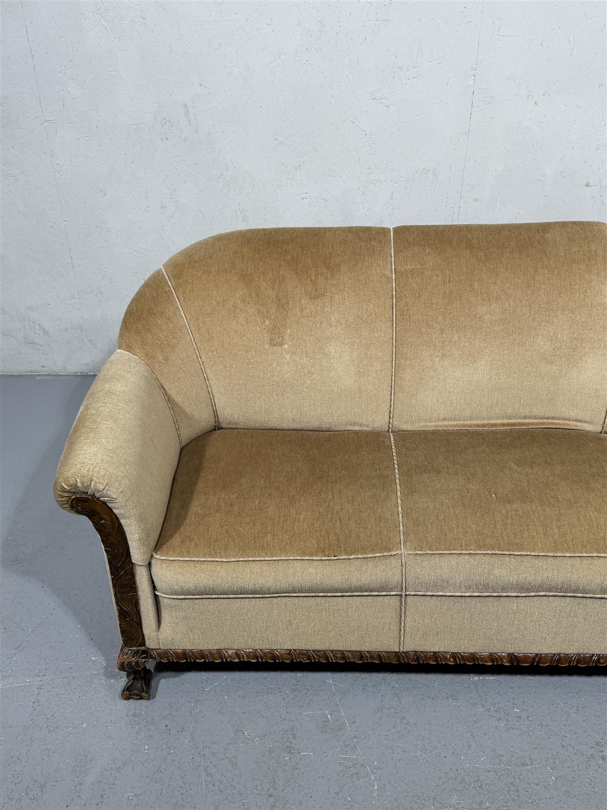 Vintage chippendale sohva, ruskea