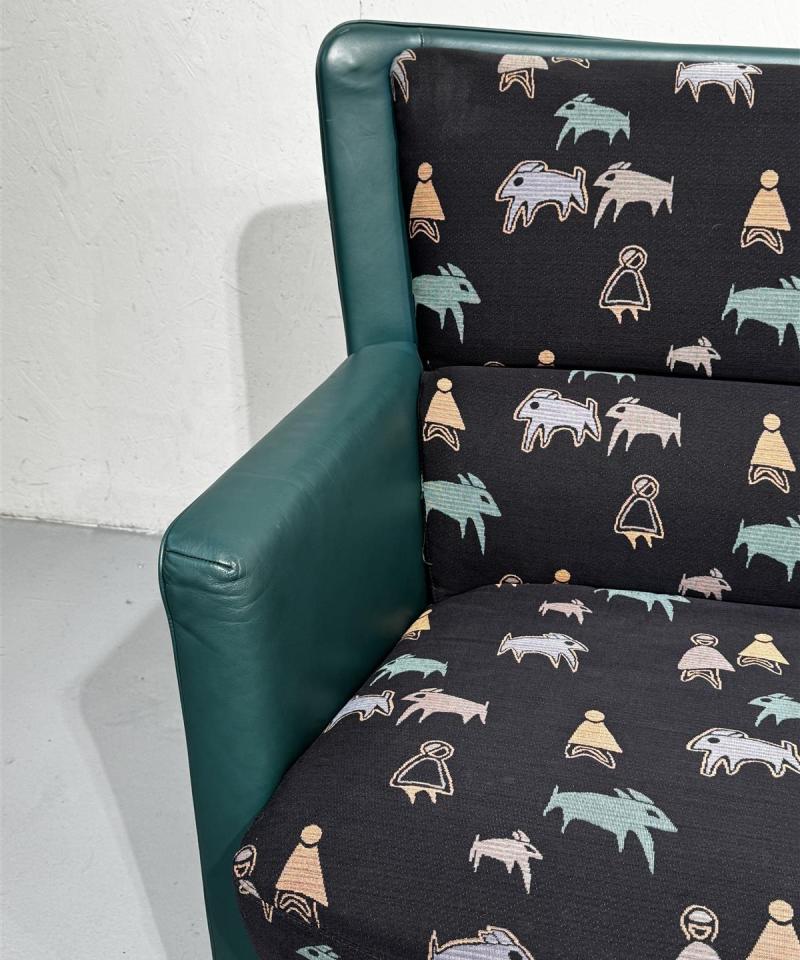 Kinnarps Kuvioitu nahkasohva 140cm