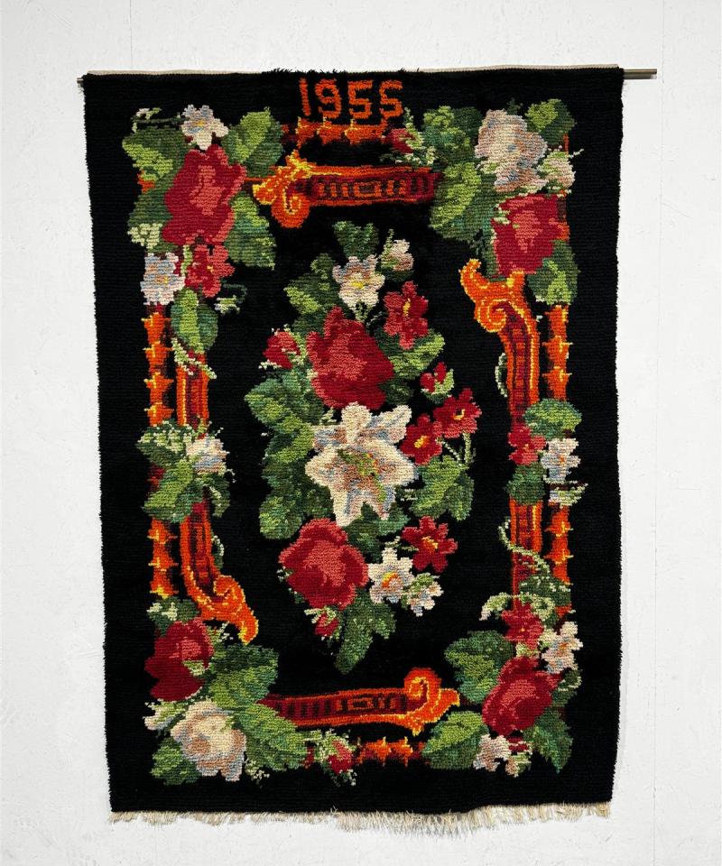 Ryijy 1955 kukkakoriste 124x170