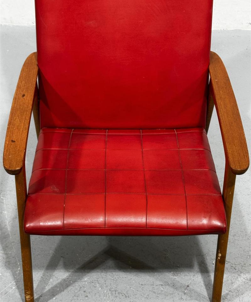 Vintage 60-luku nojatuoli punainen