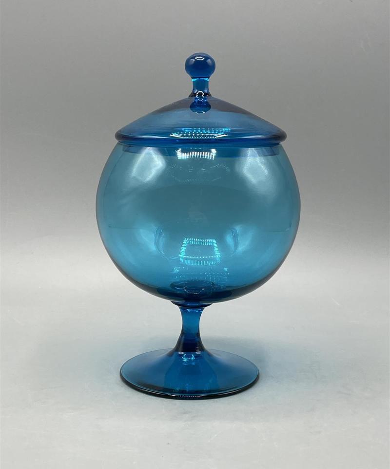 Retro lasipurkki sininen