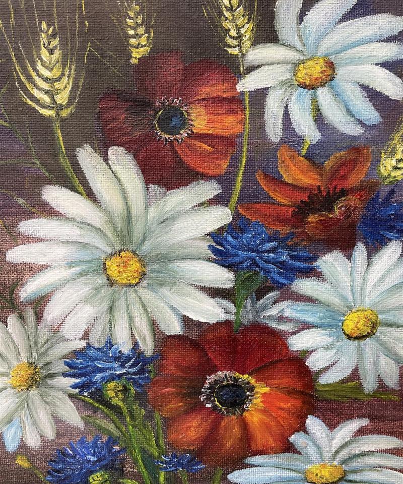 Taulu Kukkia öljyväri, J Andersson -70