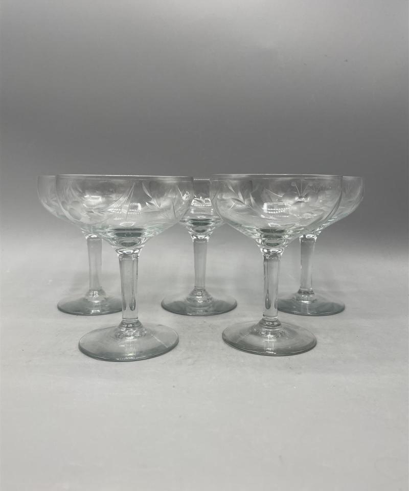 Vintage shampanjalasit 5kpl