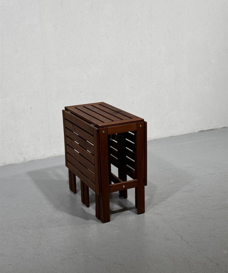 Puutarhapöytä 130x70 klaffitasoilla ruskea