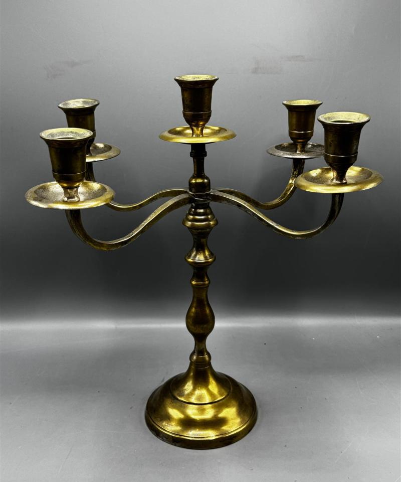 Kynttilänjalka 5 haaraa messinki