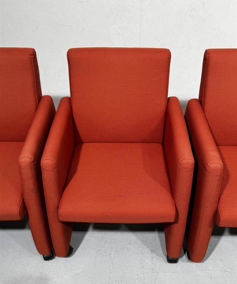 Isku Punainen nojatuoli (3kpl) rullilla