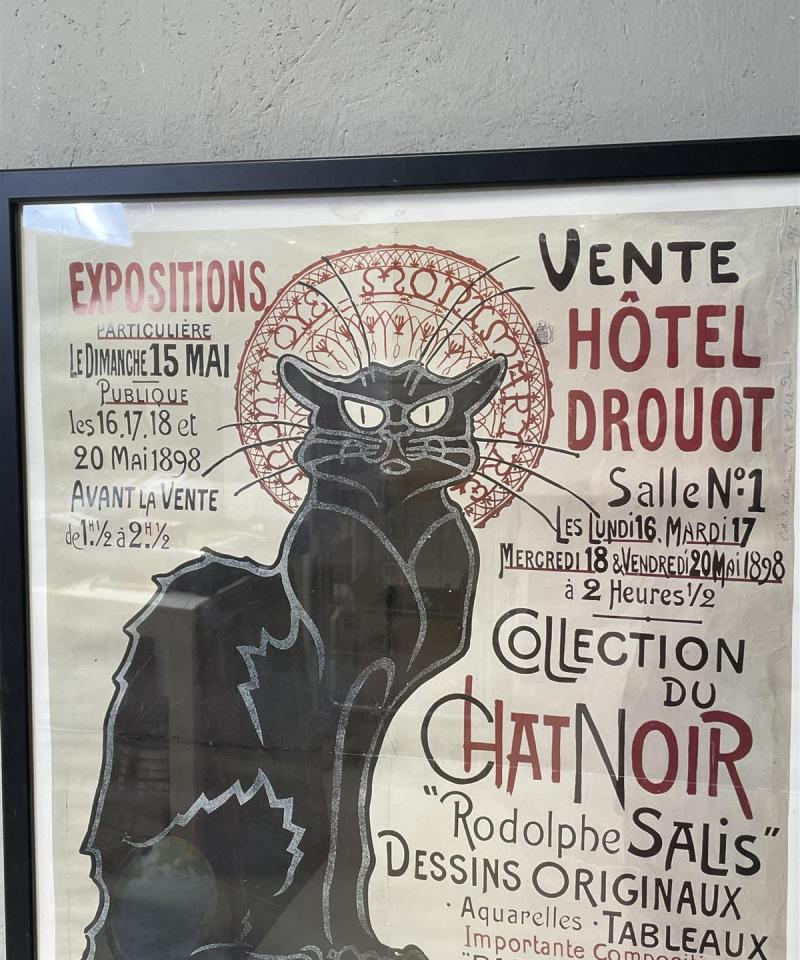 Art Nouveau Chat Noir kehystetty juliste
