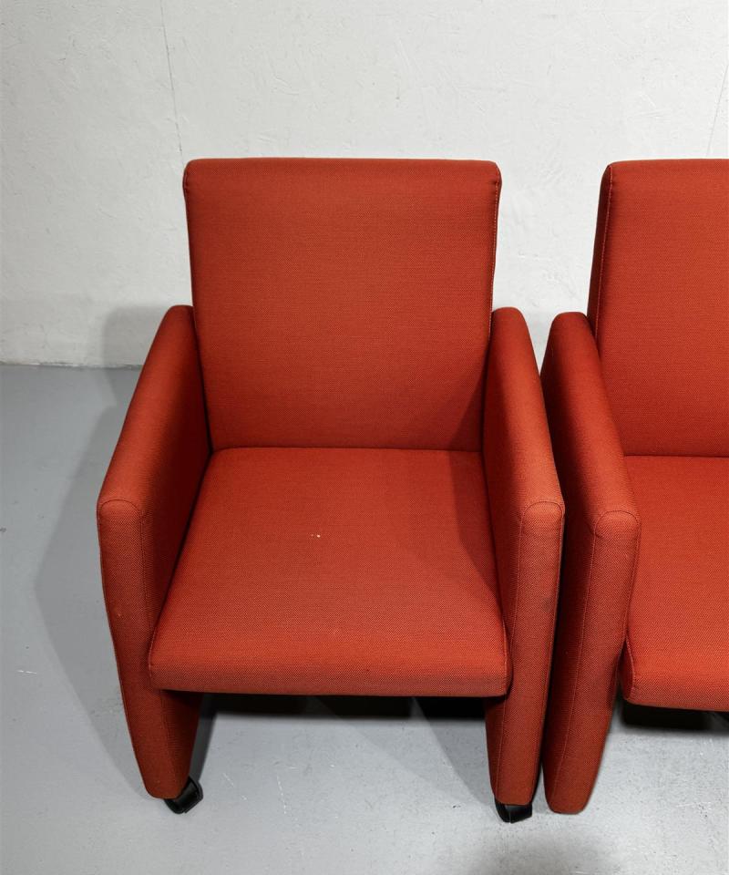 Isku Punainen nojatuoli (3kpl) rullilla