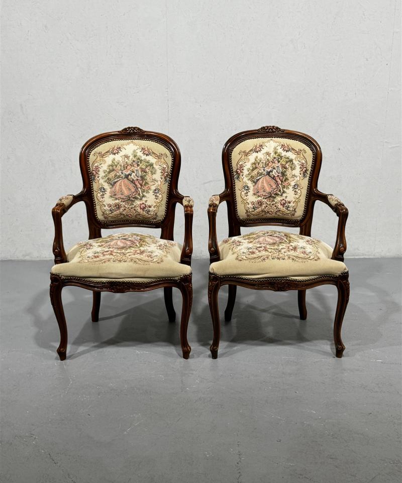 Rokokoo nojatuolit (2 kpl) niittikoriste