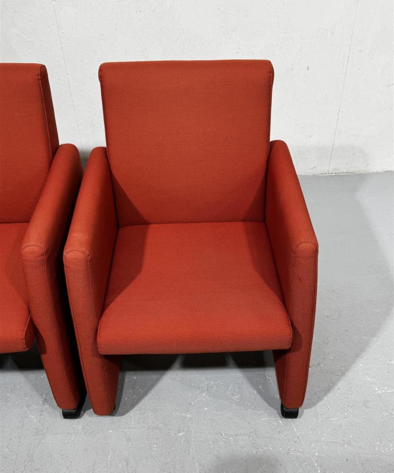 Isku Punainen nojatuoli (3kpl) rullilla