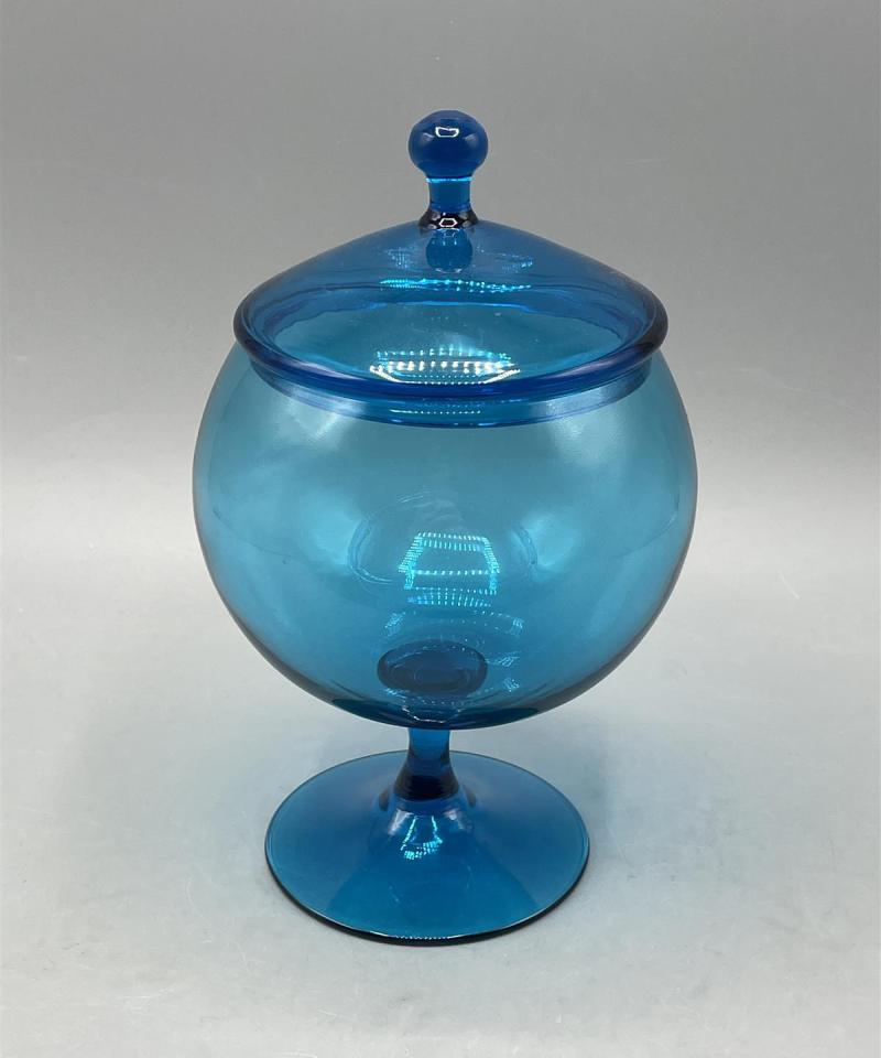 Retro lasipurkki sininen