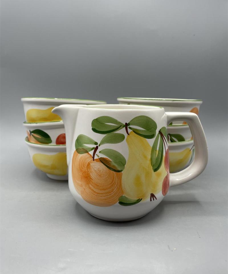 ENO käsinmaalattu kannu ja kulhot 6kpl