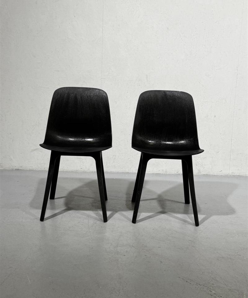Ikea Odger tuolit muovi musta (2 kpl)