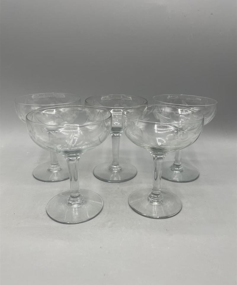 Vintage shampanjalasit 5kpl